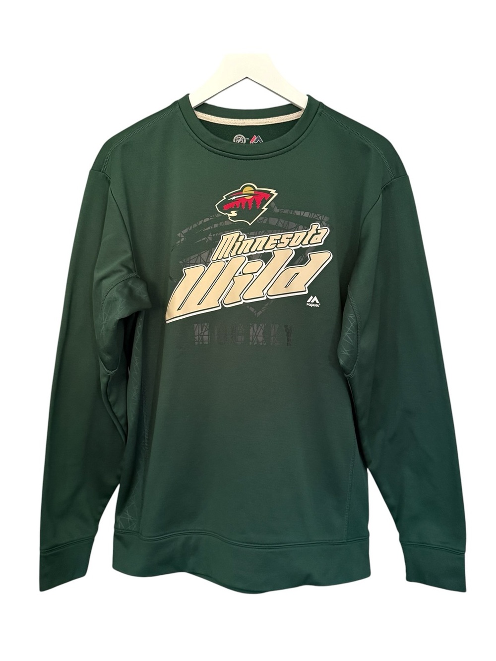 Minnestota NHL Hockey Wild Green Pullover Sweatshirt Medium Officially Licensed